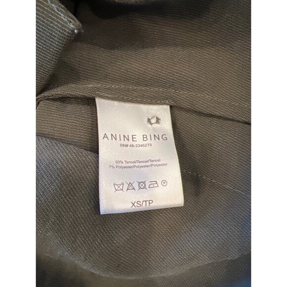 Anine Bing Kaiden Utility Mini Shirt Dress in Willow Green Women's XS NWT - Picture 10 of 12